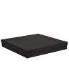 Boîte carrée plate luxe noir mat couvercle cloche 35 cm - au comptoir des boites