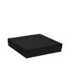 Boîte carrée plate luxe noir mat couvercle cloche 25 cm - au comptoir des boites
