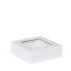 Boîte plate carrée aimantée luxe blanc mat à fenêtre 15 cm - au comptoir des boites