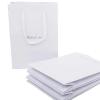 Sac luxe en carton blanc brillant personnalisable avec cordon tissu (18 x 25 x 10 cm)