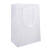 Sac luxe en carton blanc brillant personnalisable avec cordon tissu (L.18 x l.25 x h.10 cm)