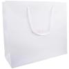 Sac luxe en carton blanc mat personnalisable avec cordon tissu (L.25 x l.28 x h.11.5 cm)