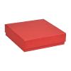 Boîte éco carrée en carton rouge rainuré 14.5 cm - au comptoir des boites
