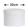 Boîte à chapeau en carton blanc 22 cm avec pastille