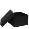 Boîte carton fort cubique doublage noir intégral 21cm ouverte