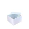 Boîte carrée luxe blanc mat 9.5 cm ouverte - au comptoir des boites