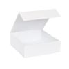 Boîte carrée luxe blanc mat à fermeture aimantée ouverte 15 cm