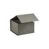 Boîte carrée luxe gris mat à fermeture aimantée 10 cm ouverte - au comptoir des boites