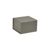 Boîte carrée luxe gris mat à fermeture aimantée 10 cm - au comptoir des boites