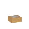 Boîte carrée patissière carton kraft à fenêtre 12 cm - au comptoir des boites
