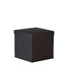Boîte cubique auto-montable en carton luxe noir mat couvercle cloche 18 cm - au comptoir des boites