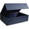 Boîte de luxe bleue à fermeture aimantée 44 cm ouverte - au comptoir des boites