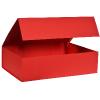 Boîte de luxe rouge mat à fermeture aimantée 44 cm ouverte - au comptoir des boites