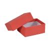 Boîte éco en carton rouge rainuré 8.6 cm ouverte - au comptoir des boites