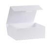 Boîte luxe blanc mat à rabat sans aimants 33 cm ouverte - au comptoir des boites