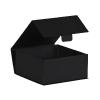 Boîte luxe noir mat à rabat sans aimants 22 cm ouverte - au comptoir des boites
