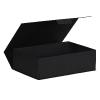 Boîte luxe noir mat à rabat sans aimants 33 cm ouverte - au comptoir des boites