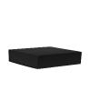 Boîte plate carrée aimantée luxe noir mat 22 cm - au comptoir des boites