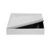 Boîte plate écrin personnalisable en carton blanc mousse intégrée (8.2 x 8.2 x 2.6 cm)