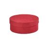 Boîte ronde plate luxe rouge mat couvercle cloche diamètre 13 cm - au comptoir des boites