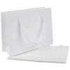 Sac luxe en carton blanc personnalisable avec cordon tissu (L.20 x l.15 x h.7 cm)