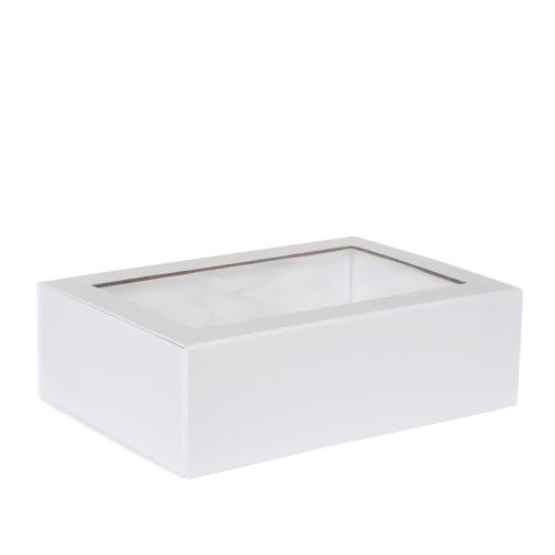 Boîte à fenêtre luxe blanc mat à fermeture aimantée 33 cm
