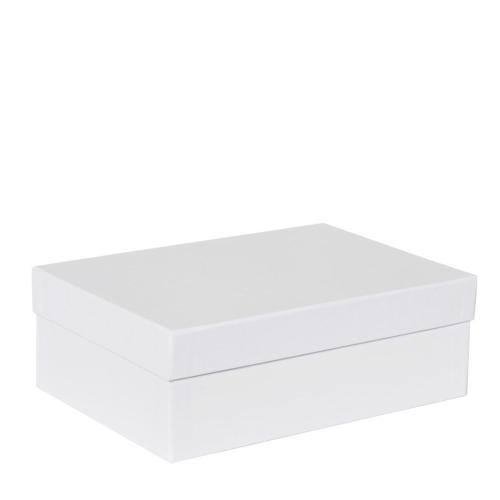 Boîte haute luxe blanc mat couvercle cloche 24 cm - au comptoir des boites