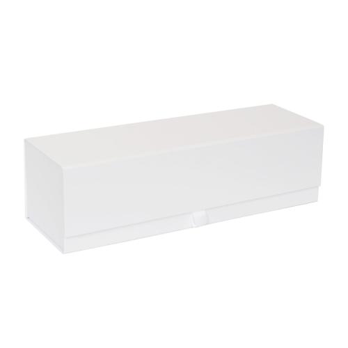 Boîte longue luxe blanc mat à fermeture aimantée 33 cm