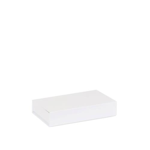 Boîte plate aimantée luxe blanc mat avec insert 12 cm - au comptoir des boites
