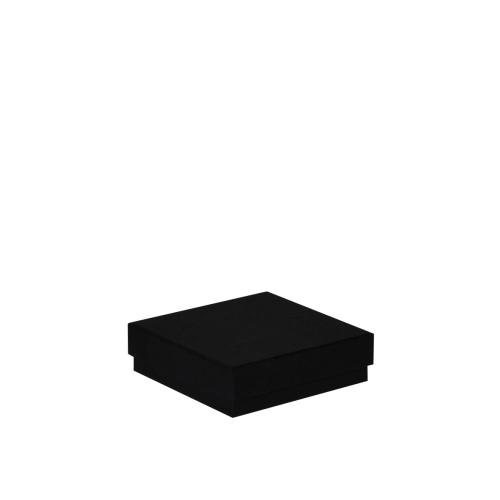 Boîte plate carrée 8.2 cm noire - au comptoir des boites
