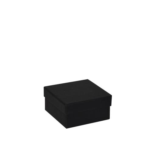 Boîte plate carrée noire 10 cm - au comptoir des boites