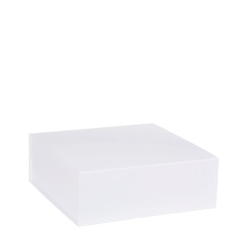 Boîte haute gamme blanche fermée à rabat aimanté longueur 18 cm