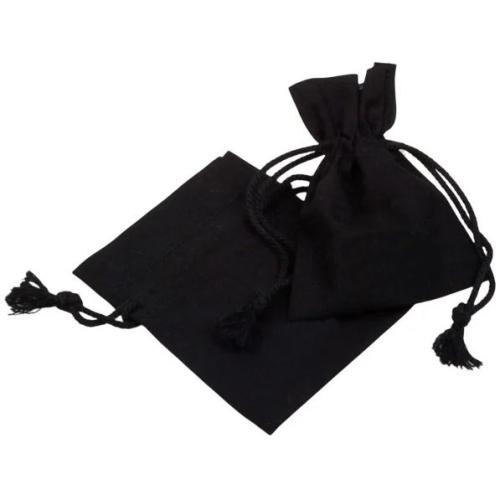 Pochette en coton noir issue du commerce équitable ( 7 x 9 cm )