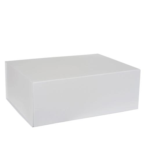 Boîte de luxe GM, fermeture aimantée, en carton blanc mat 40 cm