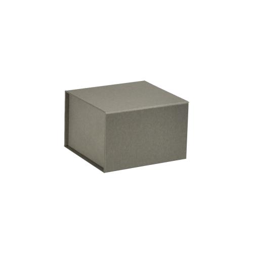 Boîte carrée luxe gris mat à fermeture aimantée 10 cm - au comptoir des boites