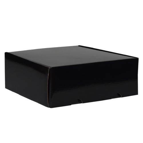 Boîte d'emballage rectangulaire en carton noir brillant 42 cm