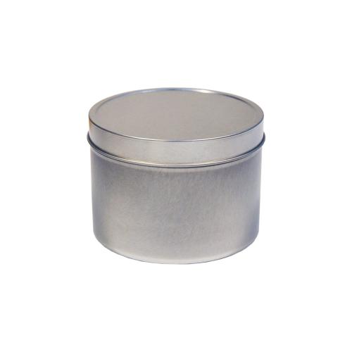 Boîte en fer argenté cylindrique avec couvercle 45cl - au comptoir des boites