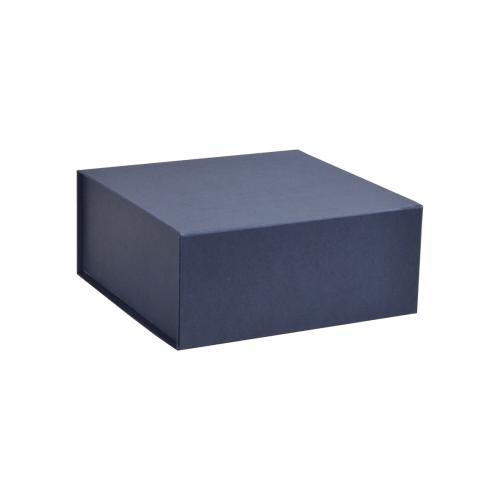 Boîte luxe bleu à rabat aimanté fermé 18 cm - au comptoir des boites