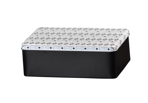 Boîte rectangulaire en métal avec motifs 20.5 cm - au comptoir des boites