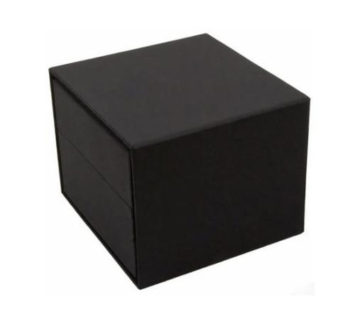 Ecrin aspect gommé intérieur velours noir personnalisable ( 9.1 x 8.5 x 3.9 cm )