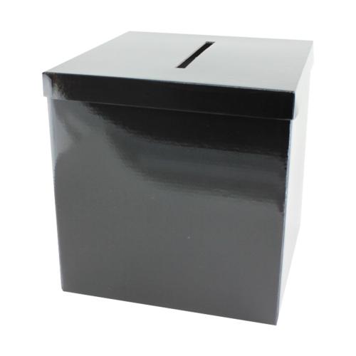 Urne pour fête en carton noir brillant - au comptoir des boites