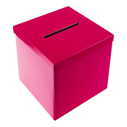 Urne pour fête en carton rose brillant - au comptoir des boites