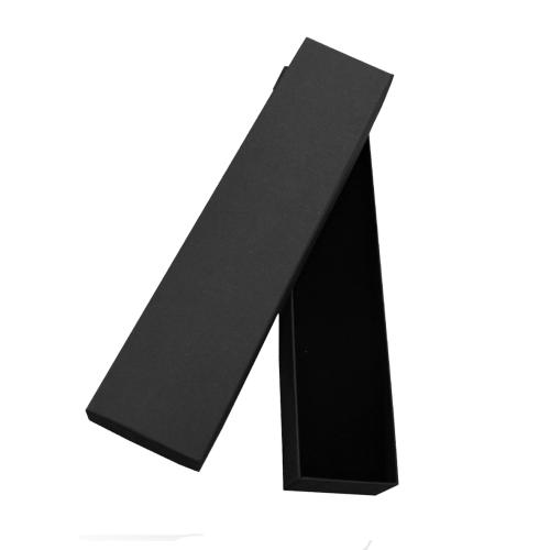 Boîte longue noire personnalisable en carton rigide avec mousse intégrée 22 cm
