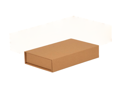Boîte plate luxe carton kraft à rabat aimanté 12 cm - au comptoir des boites