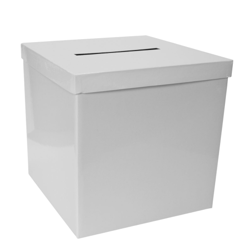 Urne en carton blanc brillant 25x25x25cm - au comptoir des boites