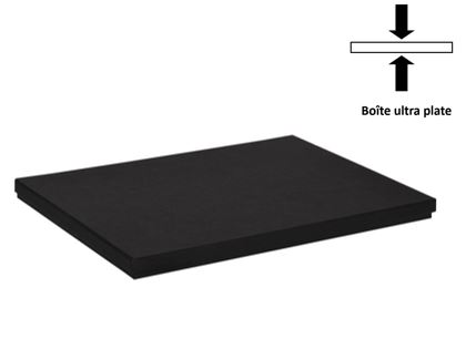 Boîte ultra-plate luxe noir mat couvercle cloche A4 - au comptoir des boites