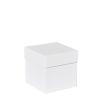 Boîte carrée haute luxe blanc mat couvercle cloche 10 cm - au comptoir des boites