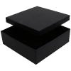 Boîte cloche carrée en carton noir avec option mousse intégrée (16 x 16 x 5 cm)
