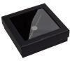Boîte écrin à fenêtre personnalisable en carton noir mousse intégrée (8.2 x 8.2 x 2.3 cm)