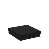 Boîte carrée plate luxe noir mat couvercle cloche 18 cm - au comptoir des boites
